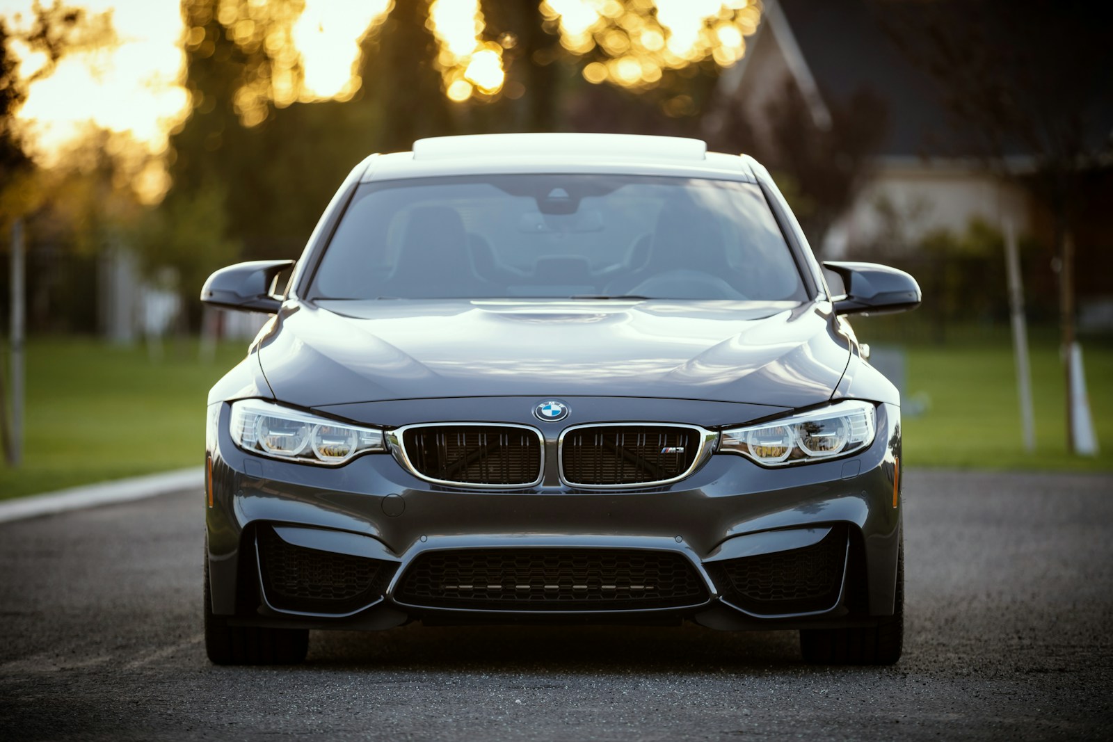 Grey BMW M3, front view